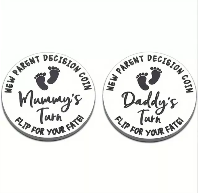 Parents Dilemma Decision Coin. Mummys Turn/Daddys Turn.Great Gift.