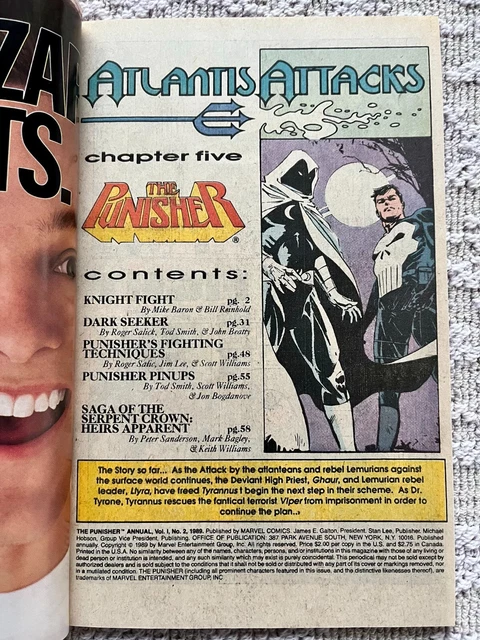 Punisher Annual #2 Atlantis Attacks - Marvel Comics 1989 - Moon Knight! NM 3