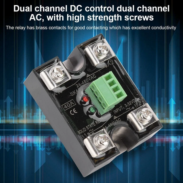 Versatile Dual-Channel SSR 24480VAC 40A Superior AC compatibilità monofase