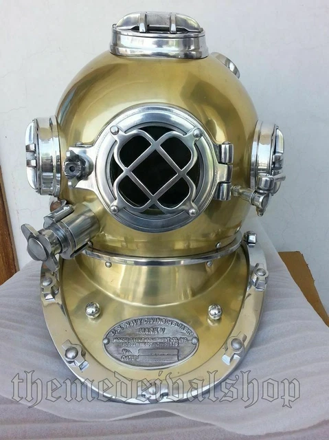 Casque de plongée antique US Navy Mark V Deep SCA | Anchor Engineering Helmet
