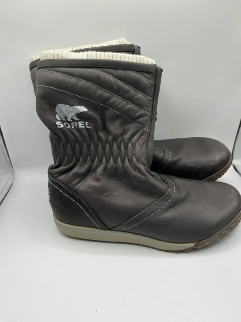 Sorel Firenzy Gray NL1584-051 Front Zip Winter Boots Women’s 6.5