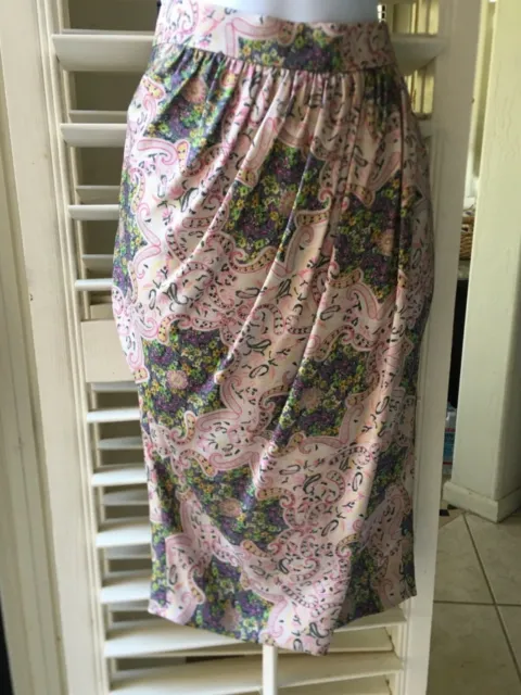 ETRO, made in Italy, Faux Wrap 100% Silk  Skirt, Size 42