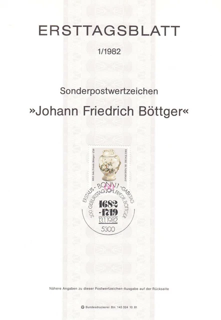 Bund ETB Nr. 1/1982 - Johann Friedrich Böttger
