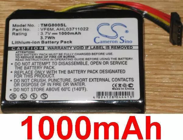 Batterie 1000mAh type AHL03711022 VF6M Pour TomTom Via Live 125
