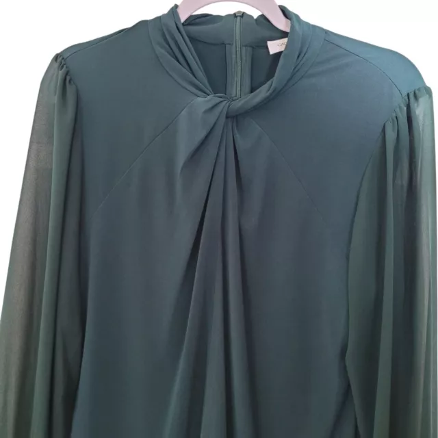 CALVIN KLEIN WOMEN'S Long Sheer Sleeve Dress Blouse Size Medium Shirt ...