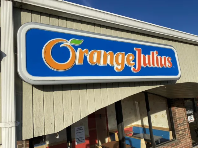 Orange Julius Sign, Outdoor Lighted, Working