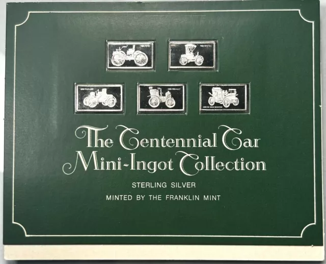 1975 Franklin Mint The Centennial Car Silver Mini-Ingot Collection