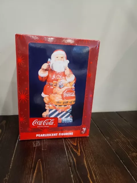 NEW Coca-Cola Pearlescent Figurine by Cavanagh ~ SANTA with Bag of Toys