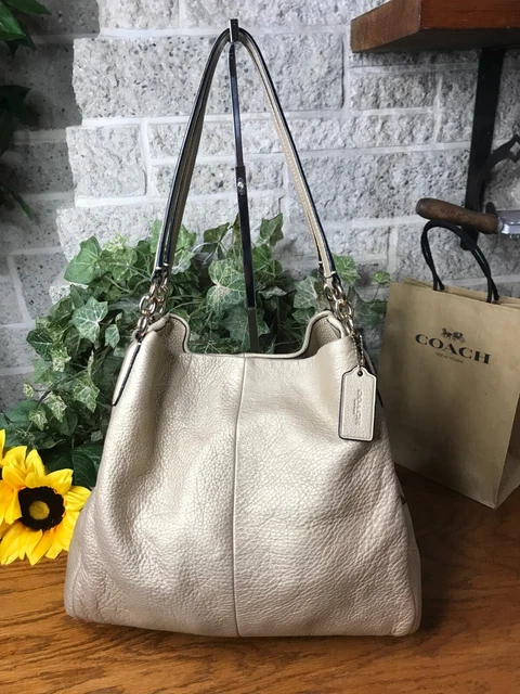 Coach Pebble Leather Madison Phoebe 3 Area Shoulder Bag 35723 Handbag Purse Hobo