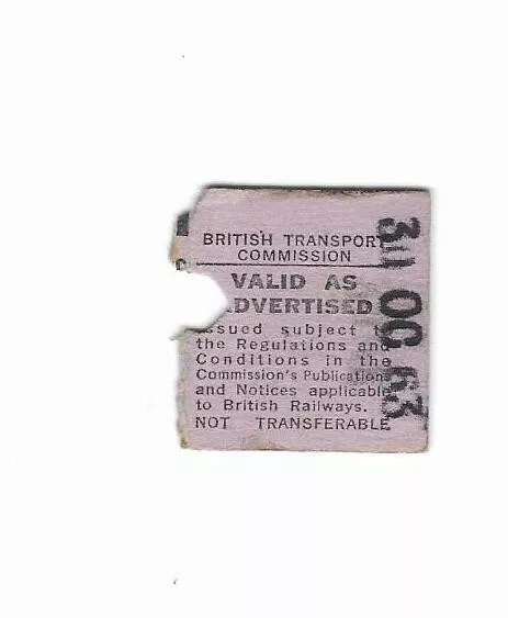 1963 BR BTC(M) Whaley Bridge -  Buxton Severed Outward Half ½ Railway Ticket 2