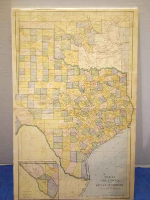 1886 Map Of Texas Oklahoma And Indian Territory