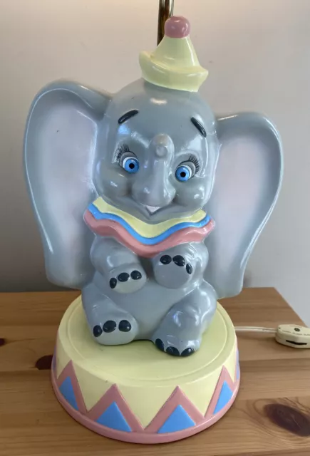 Vintage Walt Disney Dumbo Lamp The Elephant Ceramic 21” Tall~Amazing-Works 1974