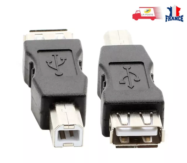 Adaptateur USB A Femelle vers Type B mâle convertisseur imprimante USB 2.0