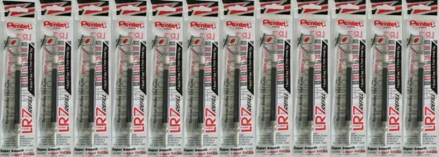 Pentel LR7 Roller Refills for EnerGel Gel Pen 0.7mm Metal Tip, Assorted Colors