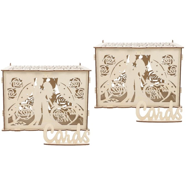 2x aushöhlen diy zart Box für Hochzeits-Anmeldekarten Box für Geschenkkarten
