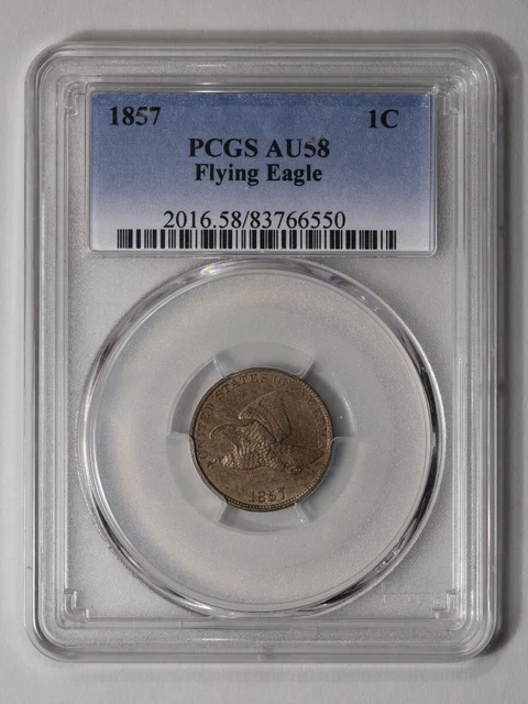 1857 1C Flying Eagle Cent PCGS AU58