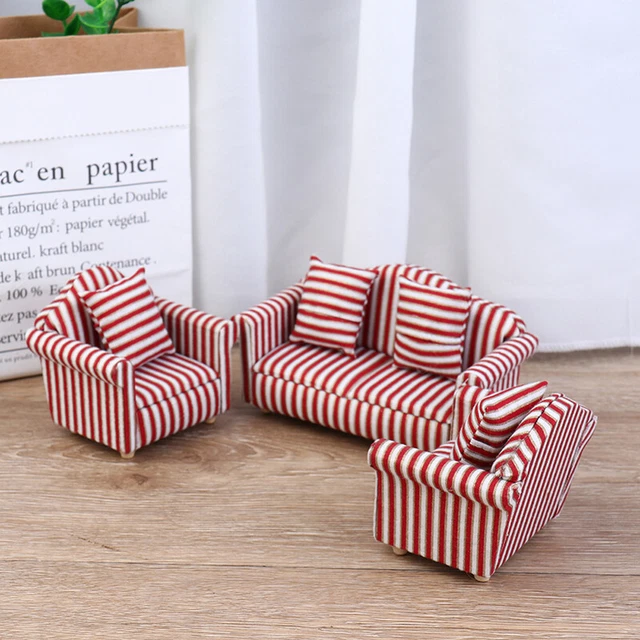 1:12 Dollhouse Miniature Sofa Set Furniture Model Doll House Living Room DecJ*KX