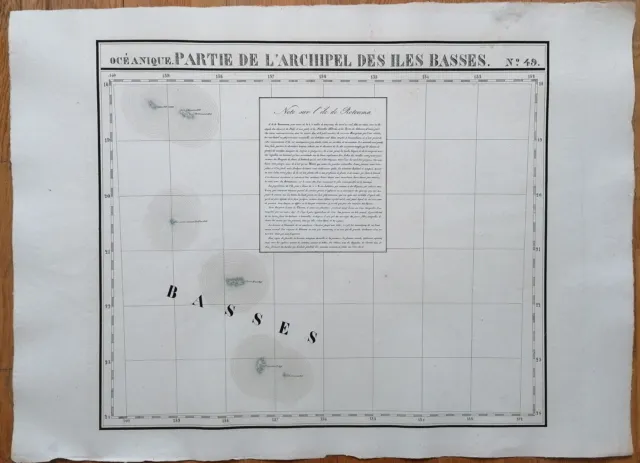 Pacific Large Original Map Frensh Polynesia 3 Maps by Vandermaelen - 1827