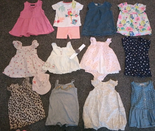 Baby Girls Summer/Holiday Bundle 3-6onths Dresses,Rompers,Tops & Shorts. S
