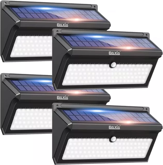 BAXIA TECHNOLOGY Solar Lights Outdoor Wireless 100 LED Solar Motion Sensor L...