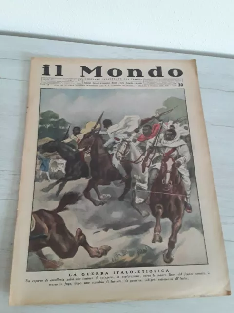 Il Mondo Giornale Illustrato Dei Viaggi 1936, Storia, Guerra Italo- Etipica