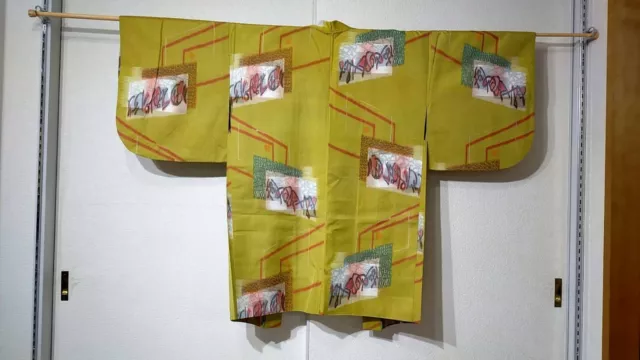Vintage Japanese Haori kimono Antique silk for women from Japan ＜haori5073＞
