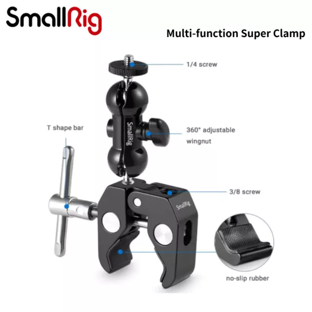 SmallRig Camera Super Clamp Tripod Desk Pipes Mount for Gopro and Pocket Camera
