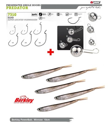 CHEBURASHKA Persico-Pesce persico KIT Berkley Power Bait MINNOW 10cm 12-18g #z3 VMC 