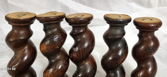 5 Barley twist turned spindle Column Antique french architectural salvage 4.8 in 6