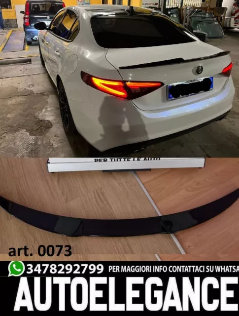 Spoiler Baule Per Alfa Romeo Giulia Veloce Nero Lucido Abs Cofano Sportivo