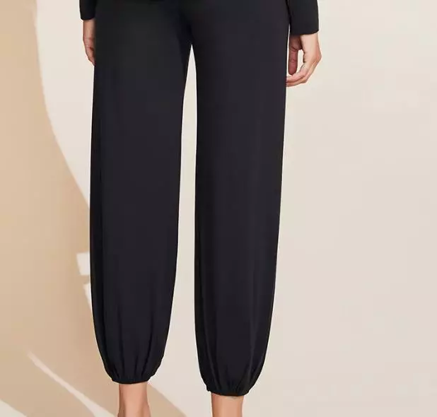 Eberjey Heather Cotton Slouchy Women's Jogger Pants Color Black Size L 2