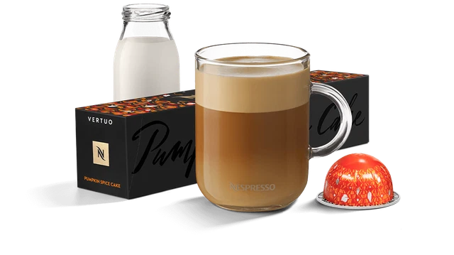 Nespresso PUMPKIN SPICE CAKE - VERTUO Line Coffee Pods Sleeve - NEW Espresso