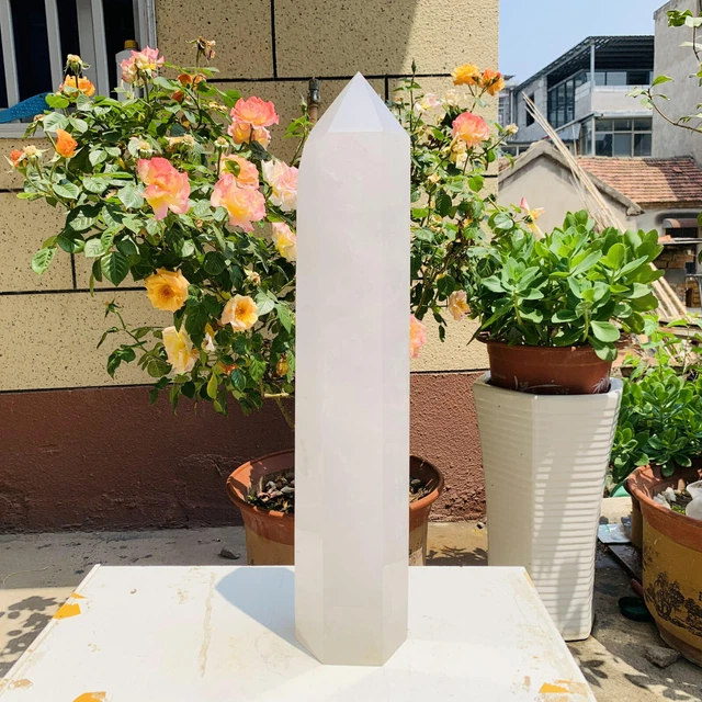 9.471LB Natural Clear Quartz Obelisk Quartz Cystal Point Wand Tower