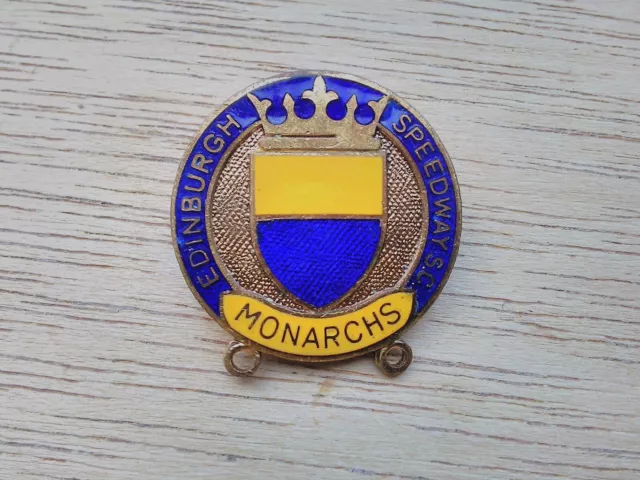 1965 Edinburgh  Monarchs Speedway Gold Badge By Gladman & Norman
