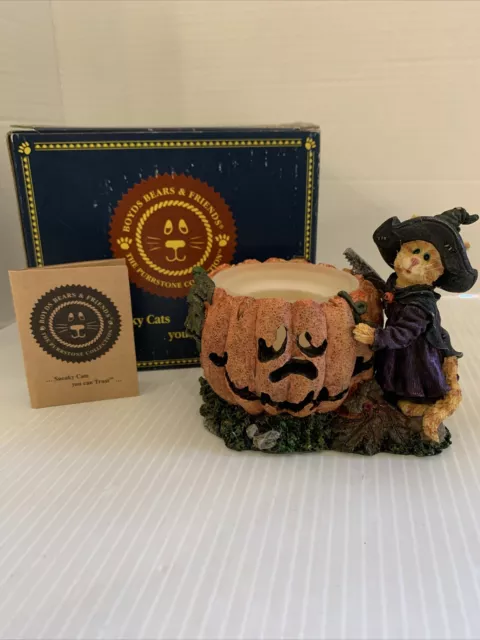 Boyds Bears & Friends Sabrina Punkinpuss Figurine Halloween Candle Holder 81011