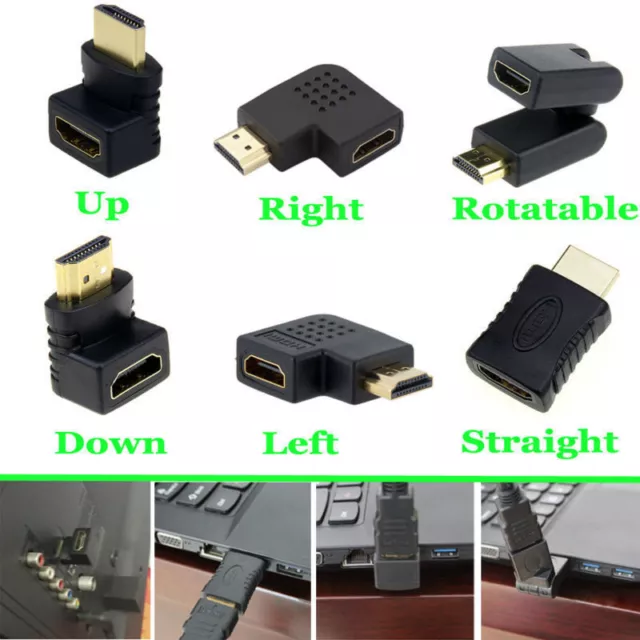 HDMI Male to HDMI Female Adapter Converter Extender 90 Degree Angle Coupler /an