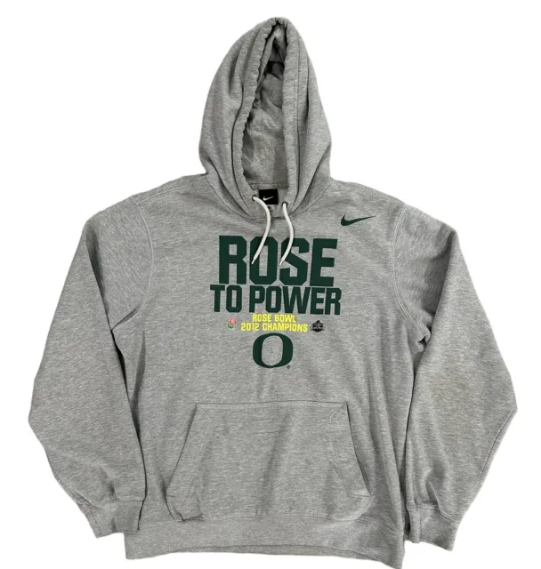 Nike Oregon Ducks Rose to Power 2012 Rose Bowl fleece lined hoodie mens Large