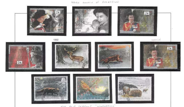 GB QEII 1992 Year Set - 9 Sets  - Used Commemorative British Stamps