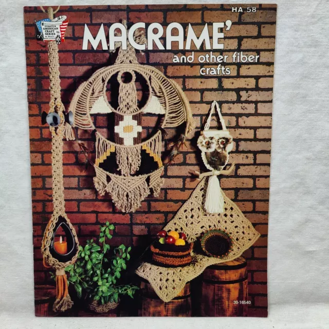 1977 de colección Macrame & Owl Crafts Projects - Creative American Craft Series HA58