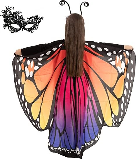 Spooktacular Creations Butterfly Wing Cape Shawl Kid Halloween Costume Accessory