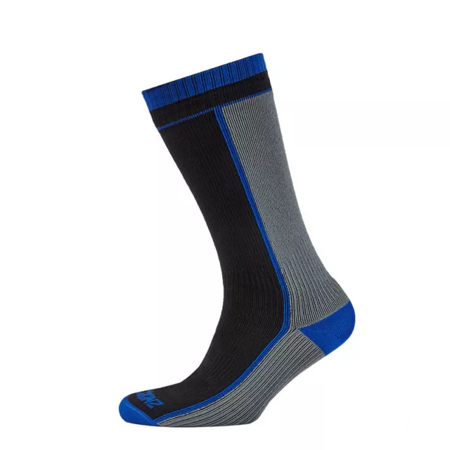 SealSkinz mittelschwere mittlere Länge - wasserdichte Socken - schwarz/grau - klein