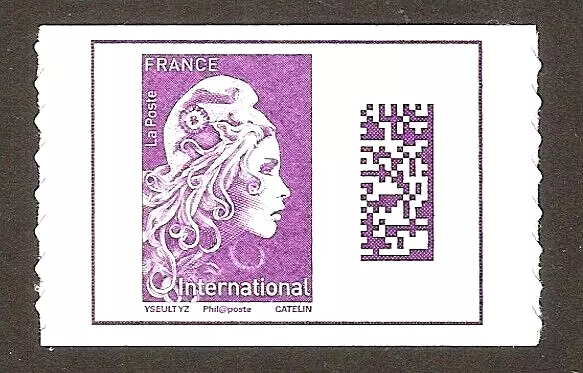 2018 Autoadhésif 1656 DATAMATRIX INTERNATIONAL de MARIANNE L' ENGAGEE NEUFS**