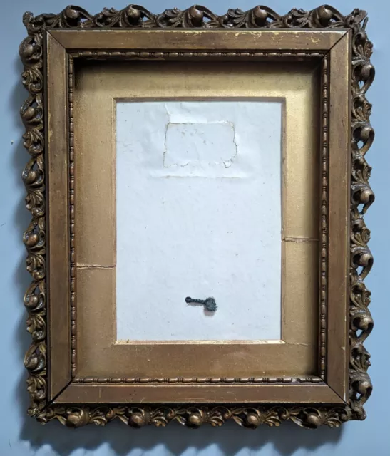 Beautiful Antique Carved Gilt Wood Freestanding Picture Frame 22cm X 18cm