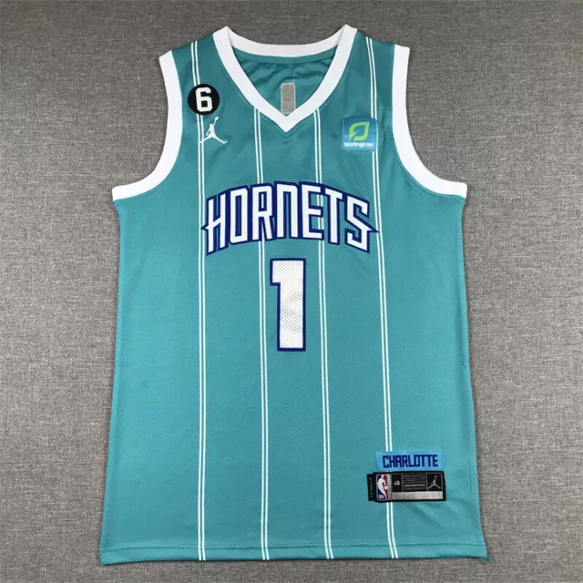 Nike Men's Charlotte Hornets LaMelo Ball #1 Teal Dri-Fit Swingman Jersey, Medium, Blue