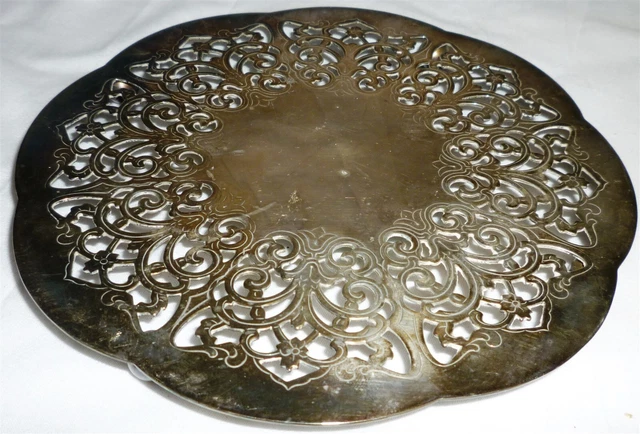 Antique Germany Us Zone Silverplated Laced Footed Trivet