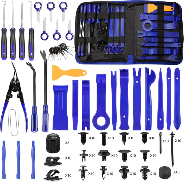 250PCS Kit Smontaggio Pannelli Auto Attrezzi Strumento Rimozione Cunei Plastica