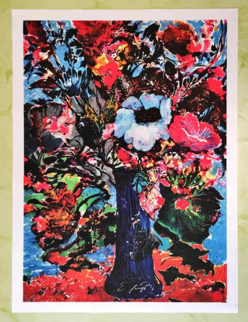 Ernst Fuchs - Bunter Blumenstrauß, auf Leinwand, Handsigniert, nummeriert