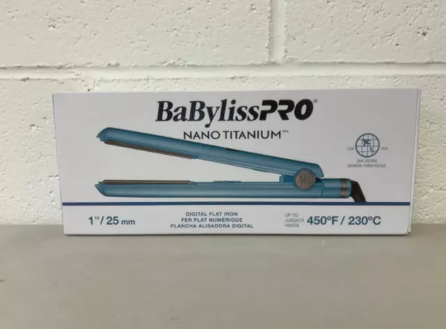 BaByliss PRO Nano Titanium 450F 1" Digital Flat Iron Straightener Ceramic Heater