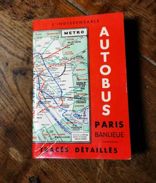 L'indispensable, ancien plan de Paris autobus, tracés détaillés années 40 50