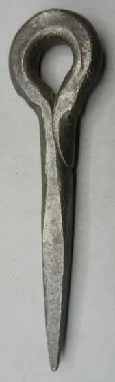 Antique Logger's Wrought Iron 6" Chain Pin for River Log Drive Hand Forged